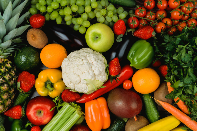 Овощи, фрукты и свежая зелень